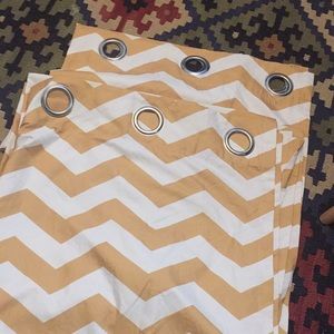 Mustard yellow chevron curtains